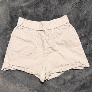SHEIN Tan High-Waist Elastic Casual Shorts